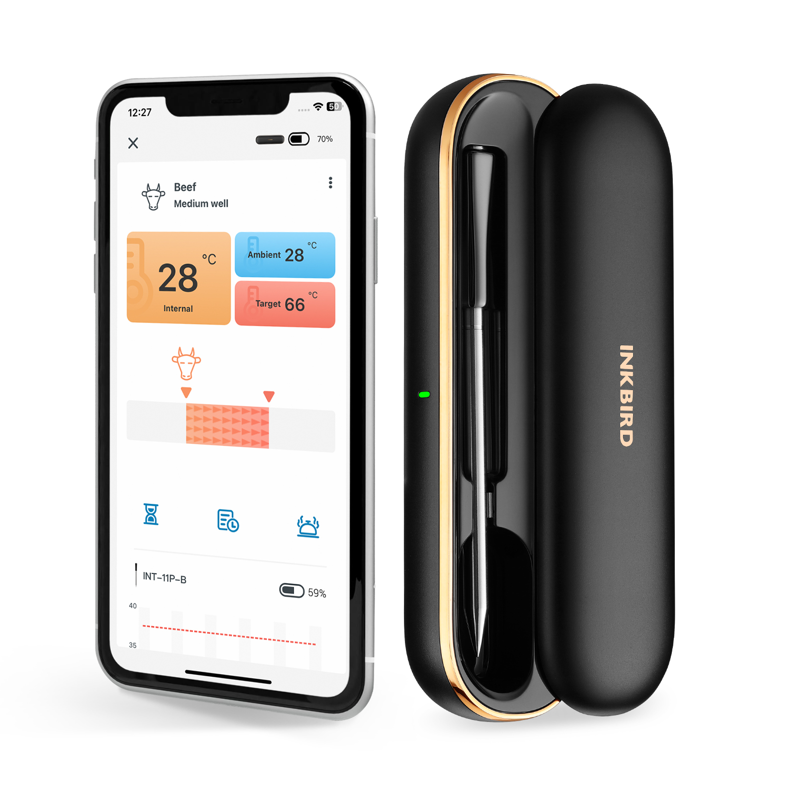 Кулинарный Bluetooth термометр INT-11PB