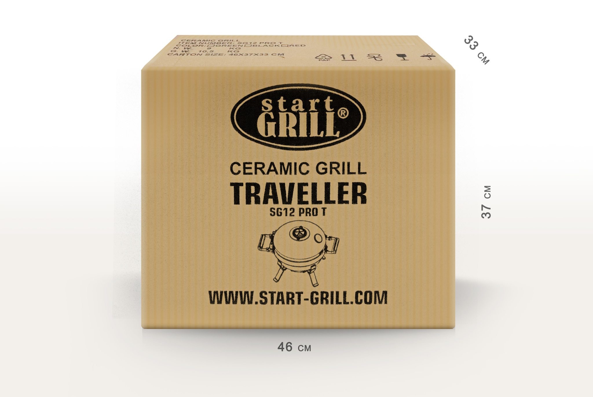 Керамический гриль TRAVELLER SG12 PRO T, 30,5см / 12дюймов (красный)