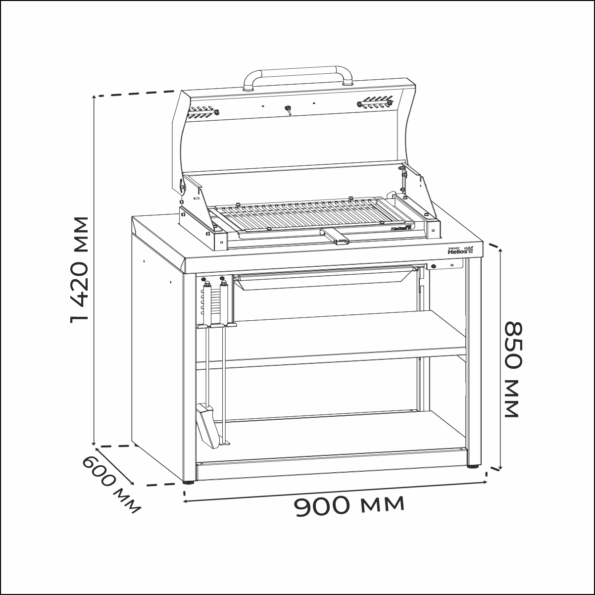 Модуль уличной кухни SMART-1200 Мангал-термо арт.HS-KU02-MT1200