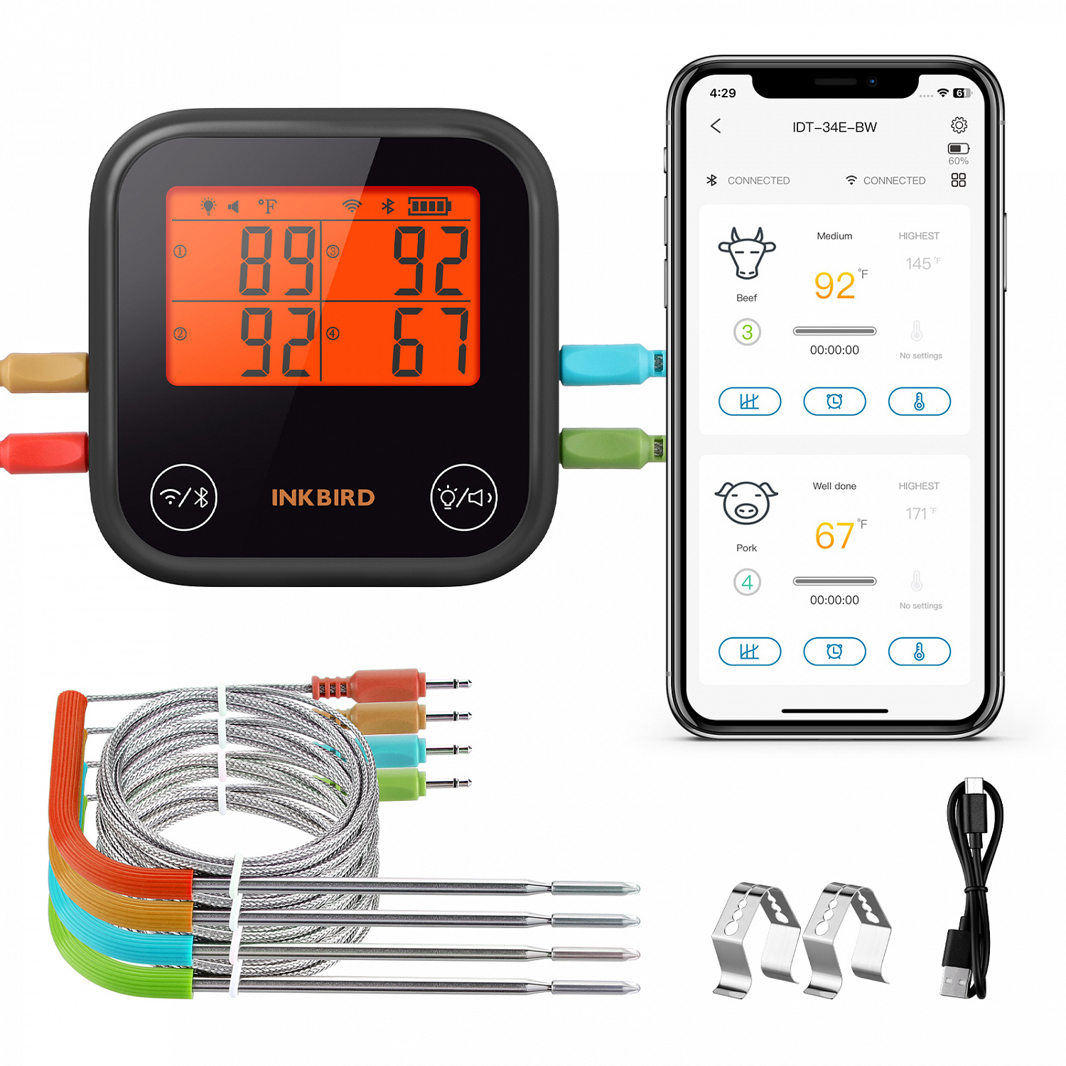Кулинарный WI-FI & Bluetooth-термометр IDT-34EBW