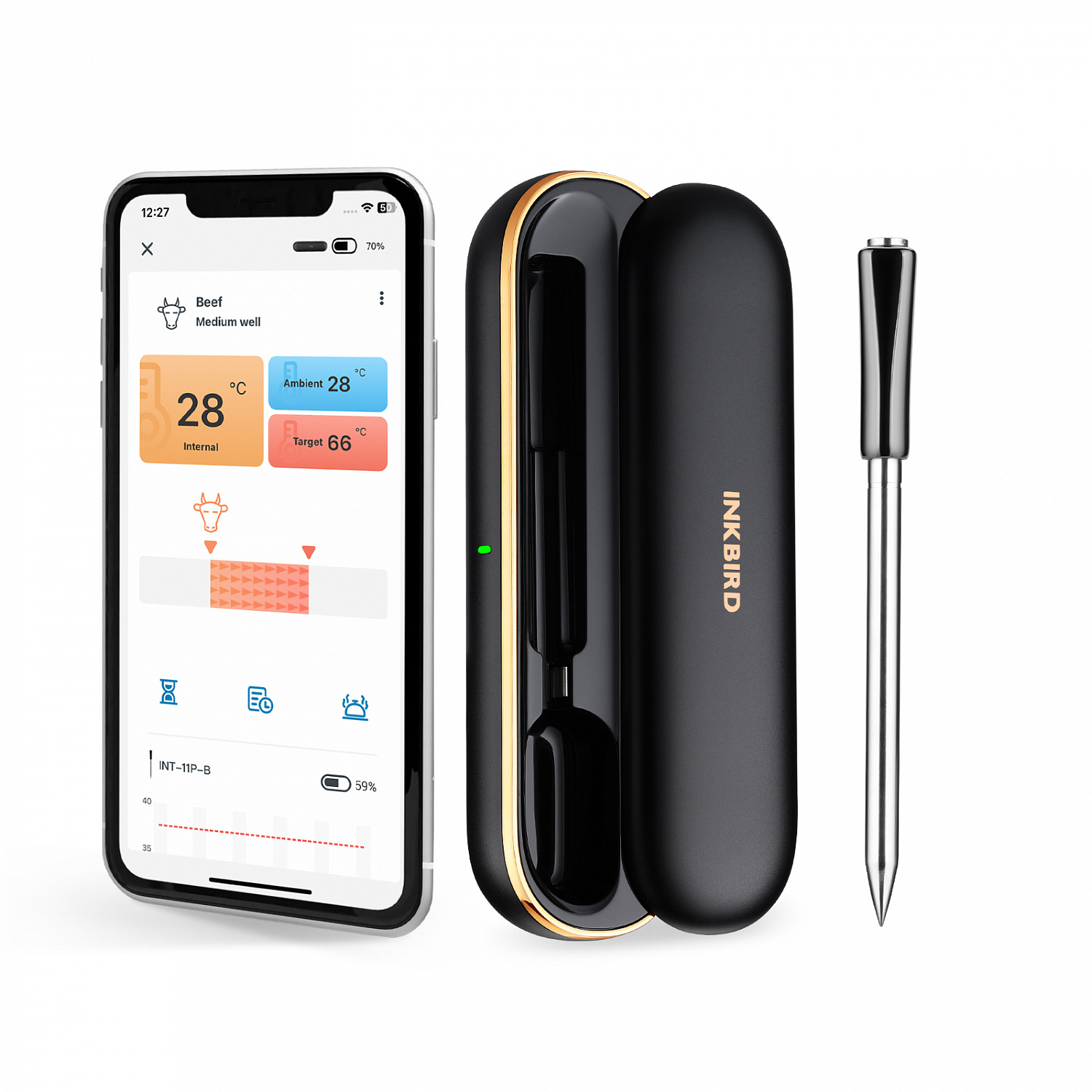 Кулинарный Bluetooth термометр INT-11PB