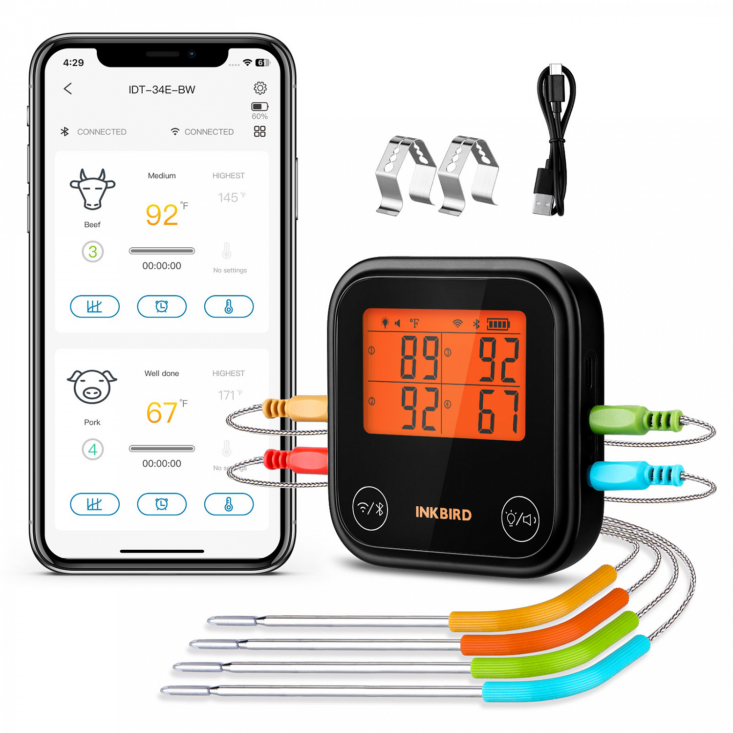 Кулинарный WI-FI & Bluetooth-термометр IDT-34EBW