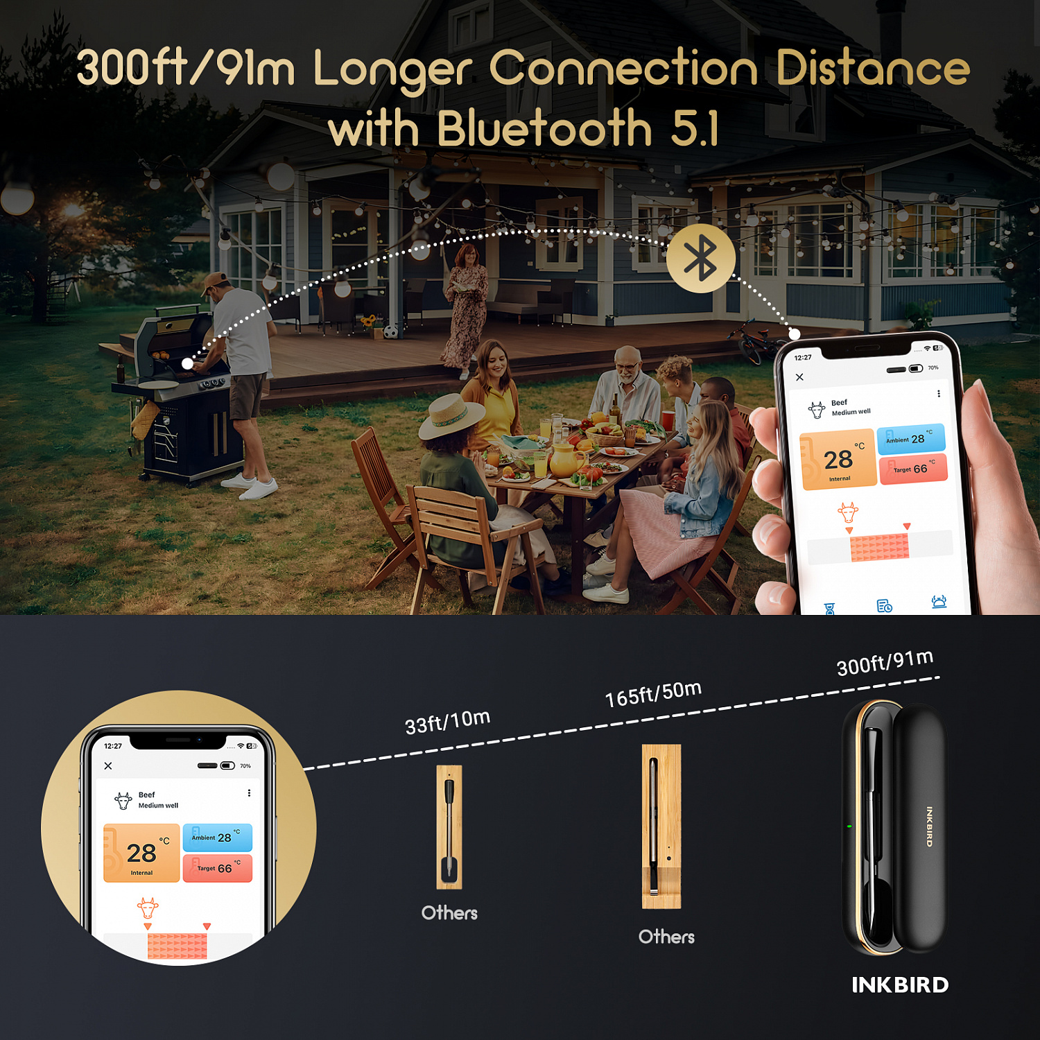 Кулинарный Bluetooth термометр INT-11PB